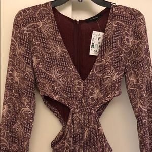 Olivaceous Moon Flower Cutout Maxi Dress